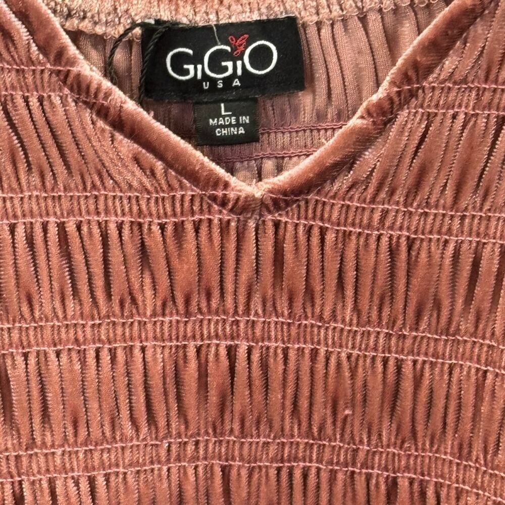 GiGio USA Romantic Boho Blush Velvet Tiered Long Sleeve Wedding Guest Dress 12 - Picture 7 of 7